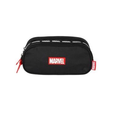 Imagem de Estojo Triplo Penal Escolar Marvel Avengers ET50035 - Luxcel, PRETO