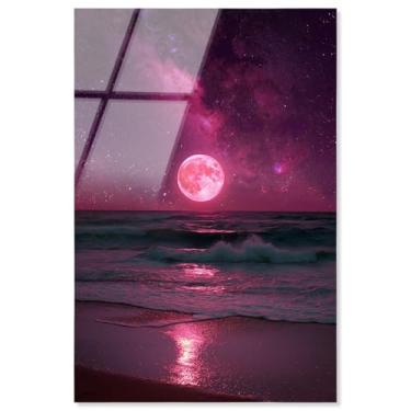 Imagem de Arte de parede de astronauta com impressão acrílica Shimmering Sea II da Art Remedy, pronta para pendurar, 50 x 76 cm