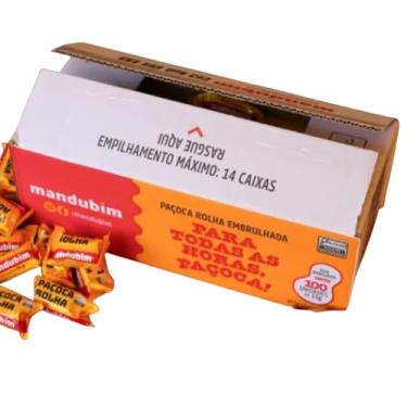 Imagem de Paçoca caixa com 100 unidades - Paçoquinha Mandubim un - 1 Caixa