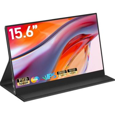 Imagem de Armazém Brasil, Monitor Portatil 15,6'', FHD 1080P Monitor Portátil Conectado Com USB C Dupla/HDMI, IPS Extensor De Tela para Notebook com VESA e Funda Inteligente magnético, Plug and Play