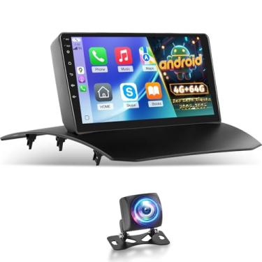 Imagem de Estéreo automotivo 4 + 64 G para Ford Fiesta 2009 2010 2011 2012 2013 2014 com Carplay sem fio/Android Auto - Rádio de tela sensível ao toque HD de 9 polegadas com 32 EQ DSP/5GHz WiFi/GPS/SWC + câmera