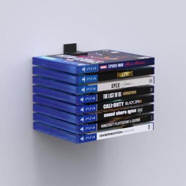 Imagem de Suporte De Parede Para Jogos XBOX PS5 Ps4, Ps3 E Blu-ray Organizador -