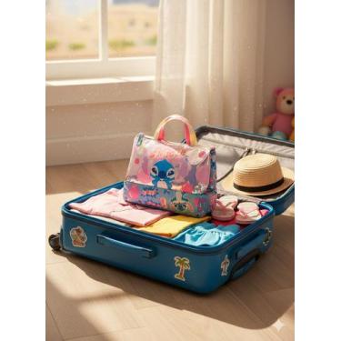 Imagem de Necessaire Grande Organizador Viagem Puket Lilo E Stitch Azul