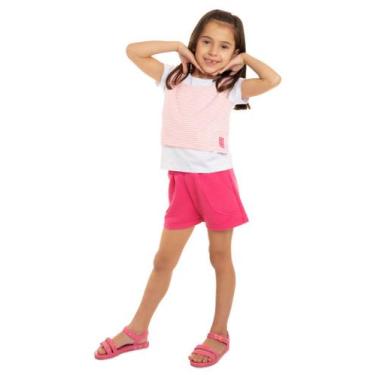 Imagem de Conjunto Blusa com Colete - VD Kids, 02, Rosa, Branco