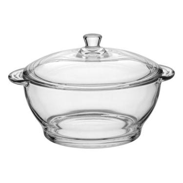 Imagem de SALADEIRA COM TAMPA VIDRO 2,5L 16x26x26cm TRANSPARENTE BOWL TIGELA - N