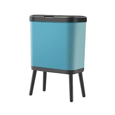 Imagem de Lndoor Lndoor Lixeira de grande capacidade para cozinha grande vaso sanitário doméstico grande vaso sanitário com capa criativa para sala de estar lata de lixo (B)