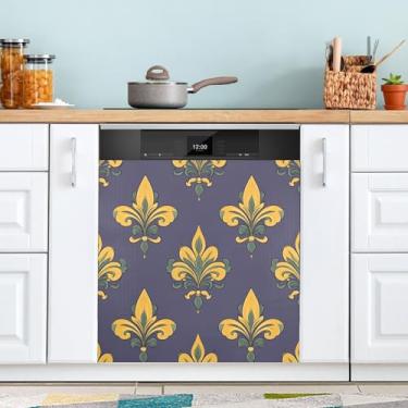 Imagem de ATTX Capa magnética para lava-louças Mardi Gras | Adesivo decorativo de eletrodomésticos de 58 x 66 cm para armários domésticos e eletrodomésticos (113)