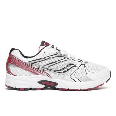 Imagem de Saucony Tênis unissex adulto Ride Millennium, Branco/Vermelho, 10 Women/8.5 Men