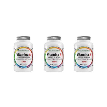 Imagem de Kit 3 Vitamina A Retinol 8000ui 3x60 Caps Flora Nativa-Unissex