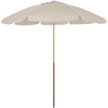 Imagem de Guarda-sol Praia Haste Madeira 2,20m Bege Bel Guarapari