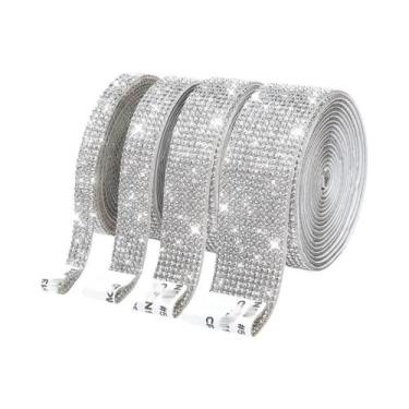 Imagem de Fita Adesiva De Strass Com Cristais E Diamantes, 1 Jarda, Para Artesan