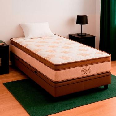 Imagem de Cama Box Baú E Colchão Four Season Molas V-store 78x188x30 Marrom