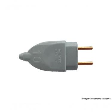 Imagem de Plug Chato Macho Prensa Cabo Cz Tita 2P 10A 062233