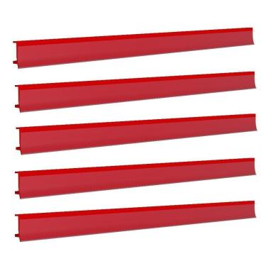 Imagem de Porta Etiqueta Bandeja Gondola Fit 90 Cm Vermelho Kit 150