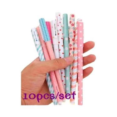 Imagem de Conjunto De Canetas Gel Coloridas 10 Peças Com Design De Flores, Anima