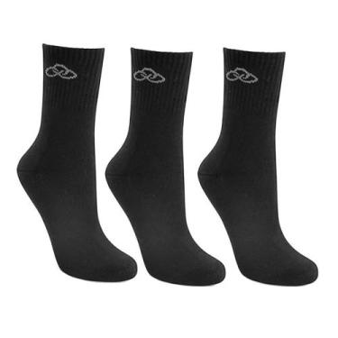 Imagem de Kit Meia Olympikus Cano Médio Unissex, 39 ao 44, Preto