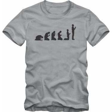 Imagem de Camiseta Masculina Plus Size Estampa Oração Fé Jesus Algodão Manga Cur