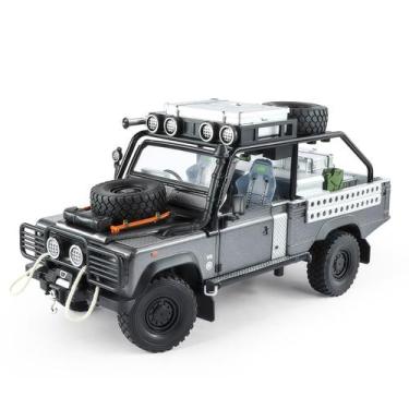 Imagem de Carro de brinquedo Land Rover Defender em escala 1/24 com som e cinza 