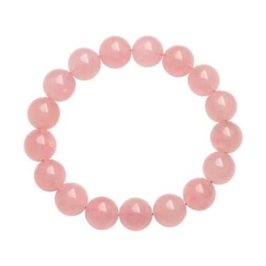 Imagem de Pulseira de quartzo rosa para mulheres com miçangas de 10-11 mm de Mad