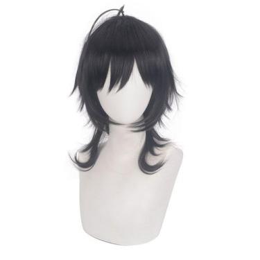 Imagem de Peruca SK8 Anime Cosplay Sintética para Halloween - Preta 30cm - taiyu