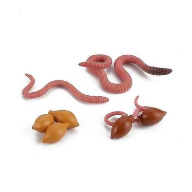 Imagem de Estatuetas em miniatura, modelo de minhoca, conjunto de animais da flo