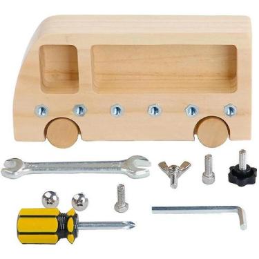 Imagem de Placa de parafuso de madeira de brinquedo e material didático para jar