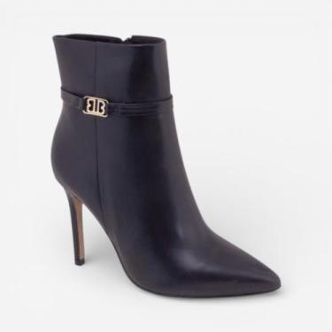 Imagem de Bota Bottero Salto Alto Em Couro Preto, Preto, Ouro, 36