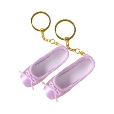 Imagem de Mini Chaveiro Artesanal De Sapatilha De Ponta, Pingente De Bolsa Com T