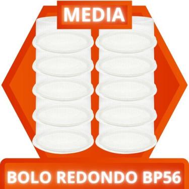 Imagem de Embalagem Plástica Multiuso Redonda Para Bolo Modelo Bp56 Com 10 Unida
