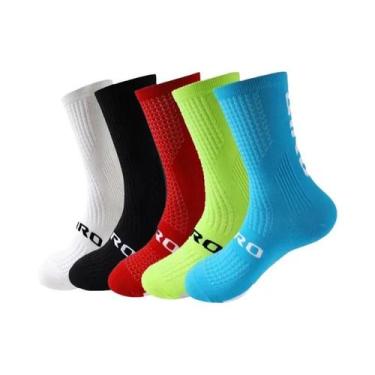 Imagem de Meias De Ciclismo Masculinas De Compressão Até O Joelho, 5 Pares, Para