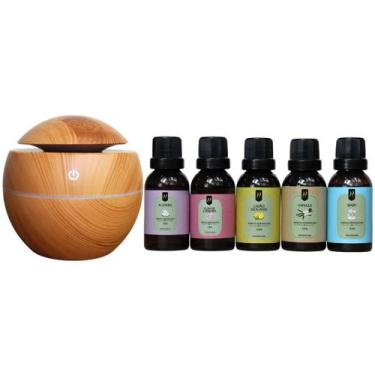 Imagem de Combo Difusor Elétrico + 5 Essências De 30Ml Hidrossolúveis - Nattuaro