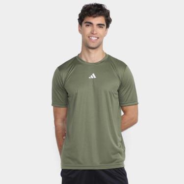Imagem de Camiseta Adidas Treino Básica Masculina, Verde, GG