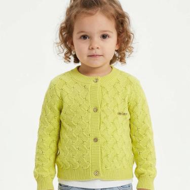 Imagem de Casaco Trabalhado Abstrato Tricô Kids Limão Siciliano