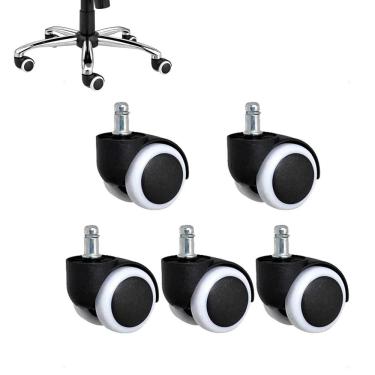 Imagem de Rodinha de Cadeira Para Escritorio Giratoria Kit 5 Uni Resistente Home Office Casa Trabalho Estudo Quarto