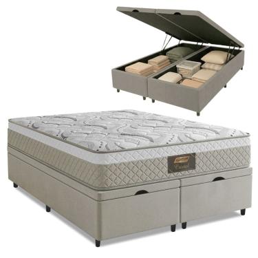 Imagem de Cama Box Baú Casal Queen Cristal Molas Ensacadas 158x198x64cm