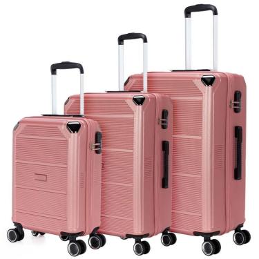 Imagem de Kit 3 Malas De Viagem Primicia Resistente Espaçosa Moderna Puxador Rodinha 360-Unissex