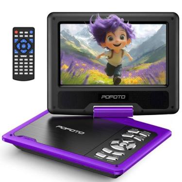 Imagem de POFOTO DVD Player Portátil de 9,5" para Crianças e Carro com Tela Gira
