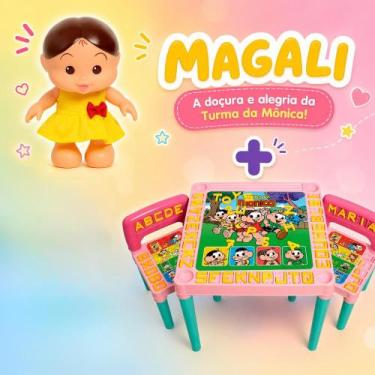 Imagem de Mesa Infantil Turma da Monica com Bonecos e 2 Cadeiras - Tritec, Magal