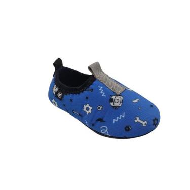 Imagem de Sapatilha Meia Infantil Bebê Menino Lycra Molekinho  2617100, 18, Azul