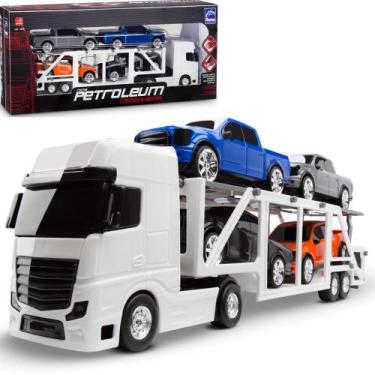 Imagem de Caminhão Carrinho Cegonheira 4 Pick-up Brinquedo Infantil - Roma