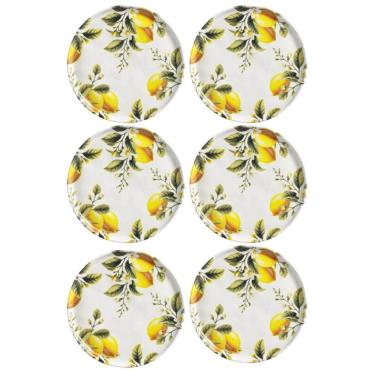 Imagem de Jogo 6 Pratos De Sobremesa Bio Limonata 21,5cm Porto Brasil Cerâmica Padaria