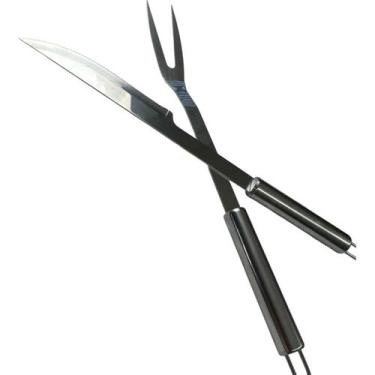 Imagem de Kit para churrasco 2 peças inox faca e forquilha. - MIMO