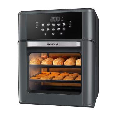 Imagem de Fritadeira Air Fryer Oven Mondial AFON-12L-FG 12L 2000W Digital sem Óleo Preto 220V