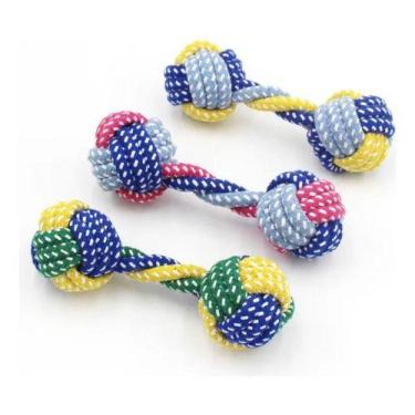 Imagem de Brinquedo Mordedor De Corda Reforçado Osso Cachorro Pet Bola - H2