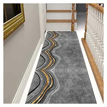 Imagem de Tapete corredor cinza, tapetes antiderrapantes tapete longo para cozinha escada corredor, 15 cm, capacho interno/externo lavável à máquina (tamanho : 80 x 150 cm (2,6 x 5 pés)