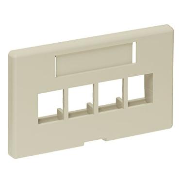 Imagem de Leviton 49910-HI4 placa de rosto modular QuickPort de 4 portas (Herman Miller), marfim