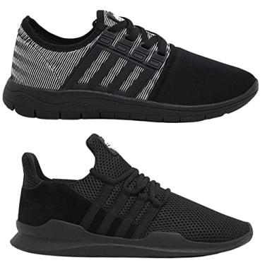 Imagem de Kit 2 Tênis Caminhada Corrida Academia Fitness Leve Macio Confortável - Branco - 37