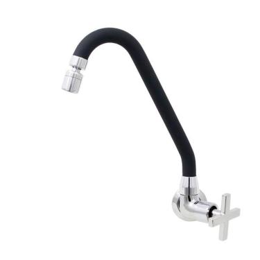 Imagem de Torneira Para Cozinha Parede Preta C29 Arejador Articulado