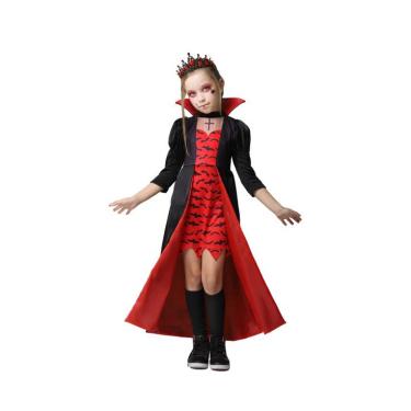 Imagem de Fantasia infantil rainha vampira bruxinha halloween festas