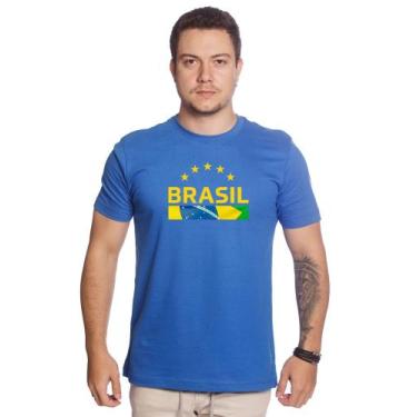 Imagem de Camiseta Masculina Algodão Tema Copa Brasil Techmalhas Camagbrest1